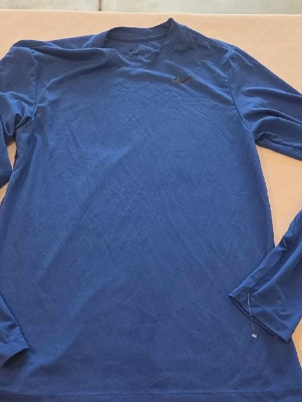 Nike Men’s Long-Sleeve Crew Shirt - Royal Blue with Black Swoosh